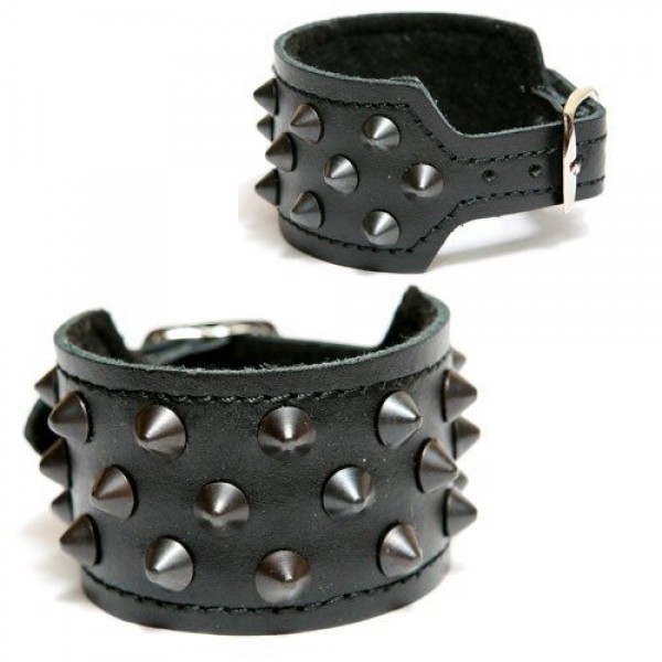 pieszczocha 3-rzędowa naprzemienna z ćwiekami CONE STUD black